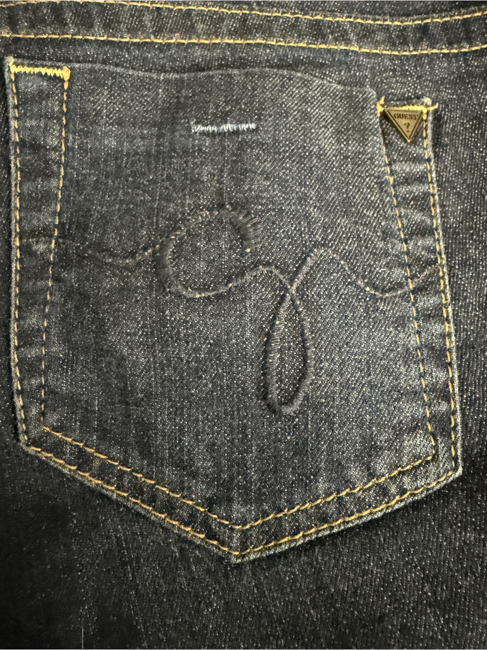 Guess Bootcut Stretch Dark Indigo Flare Jeans Pockets Sz 29 | EUC - Picture 5 of 10